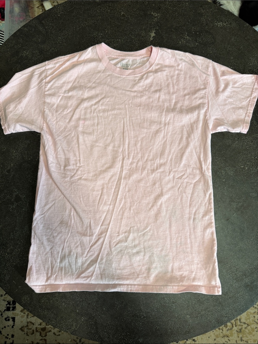 Hanes Men’s Crewneck T-Shirt — Pale Pink